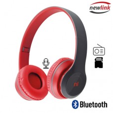 Headphone sem Fio Bluetooth/SD/Aux/FM Ajustável com Microfone Essence Newlink HS117 - Vermelho